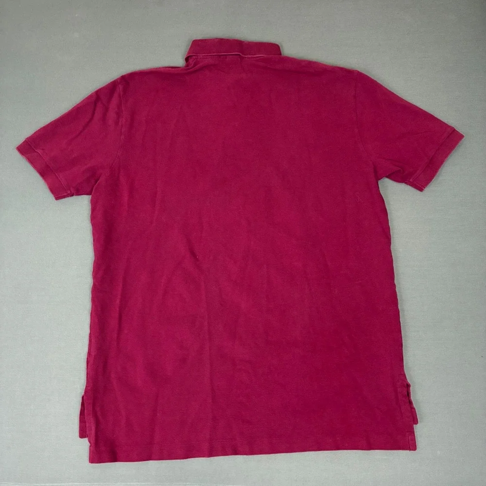 Polo Ralph Lauren Burgundy Short Sleeve Polo Shirt Men's Size Large Blue Pony